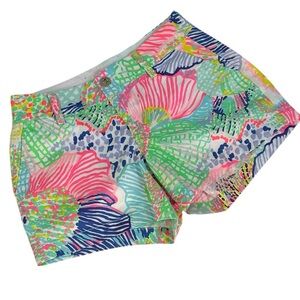 LILLY PULITZER The Callahan Shorts Womens 6 ROAR OF THE SEA Pink Tropical Resort